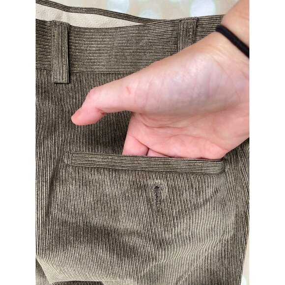 Linea Naturale Men’s Dress Pants 38x37 Flat Front Brown Raw Hem New Without Tags - Picture 9 of 10
